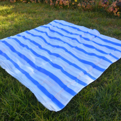 tissu marocain tissée en soi bleu/blanc